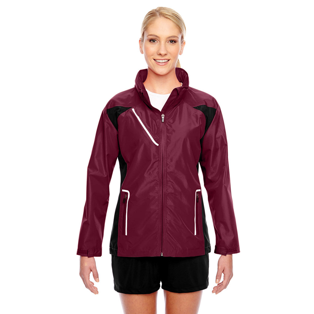 Team 365 Women's Sport Maroon Dominator Waterproof Jacket