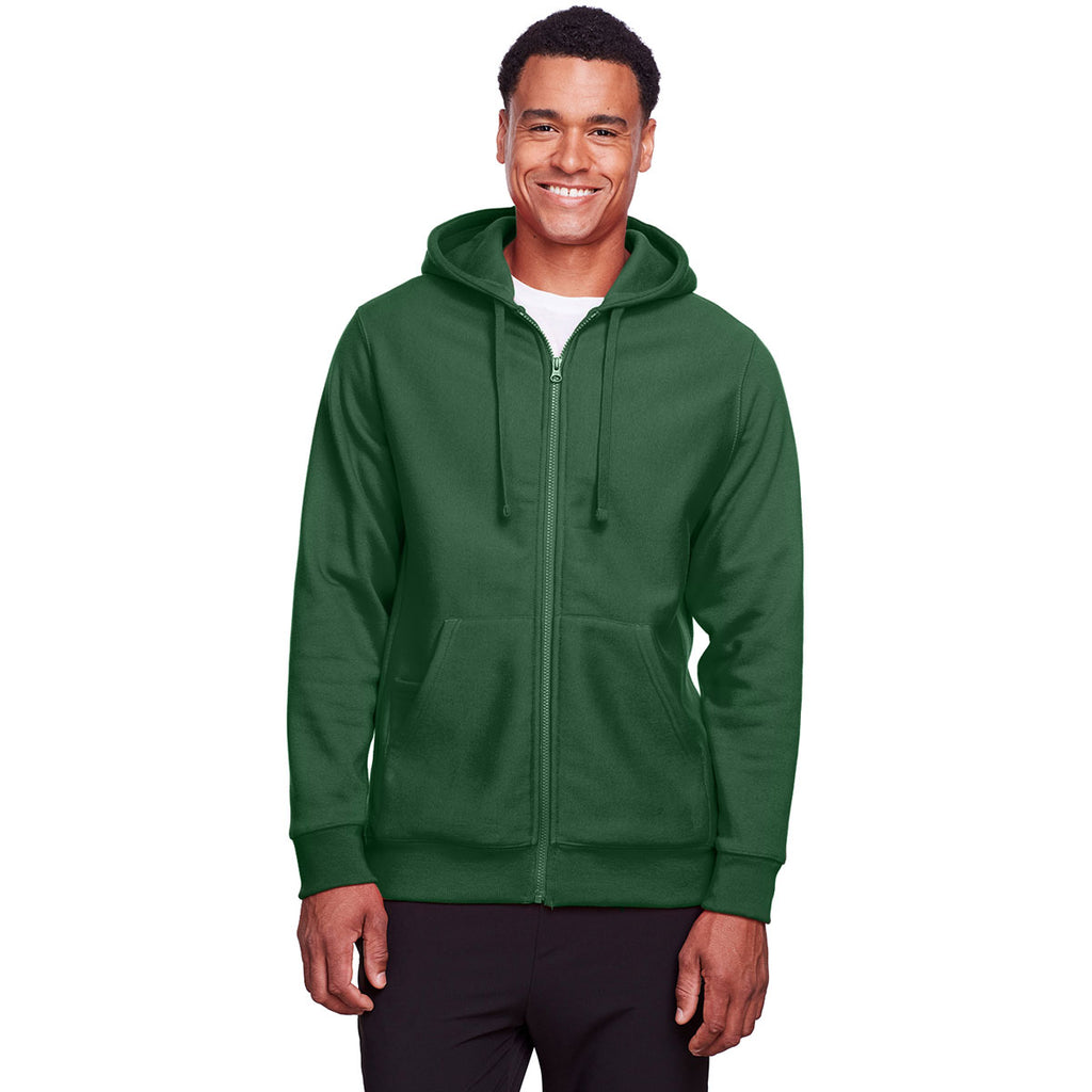 Team 365 Men's Sport Dark Green Zone HydroSport Heavyweight Full-Zip Hooded Sweatshirt