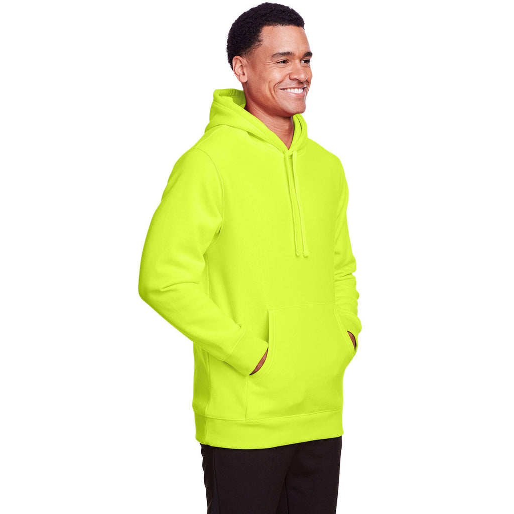 Team 365 Unisex Safety Yellow Zone HydroSport Heavyweight Pullover Hooded Sweatshirt