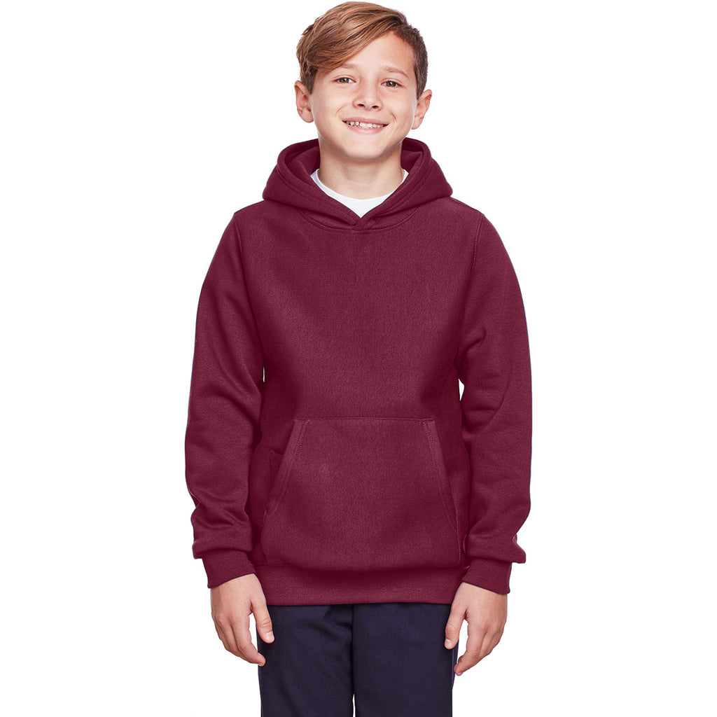 Team 365 Youth Sport Dark Maroon Zone HydroSport Heavyweight Pullover Hooded Sweatshirt