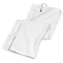 Port Authority White Grommeted Golf Towel