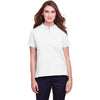 UltraClub Women's White Lakeshore Stretch Cotton Performance Polo