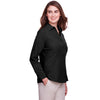 UltraClub Women's Black Bradley Performance Woven Shirt