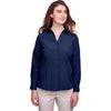 UltraClub Women's Navy Bradley Performance Woven Shirt