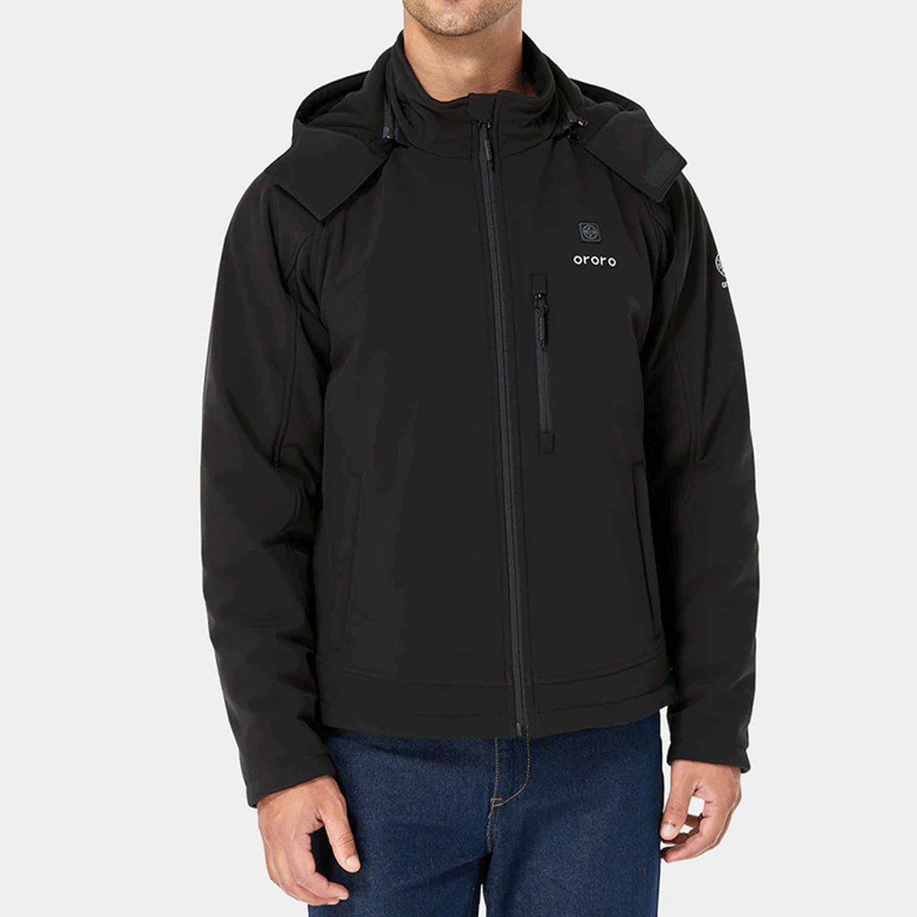 Ororo Men's Black Classic Heated Jacket