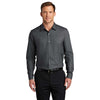 Port Authority Men's Black/Grey Steel Pincheck Easy Care Shirt