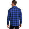 Port Authority Men's Royal/Black Open Plaid Plaid Flannel Shirt