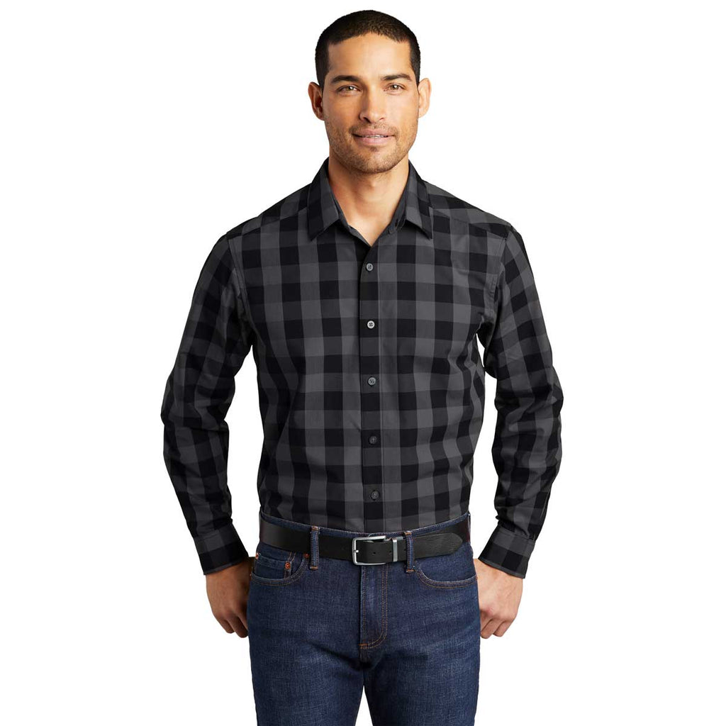 Port Authority Men's Black Everyday Plaid Shirt