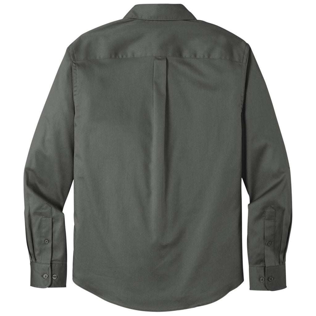 Port Authority Men's Storm Grey Long Sleeve SuperPro React Twill Shirt