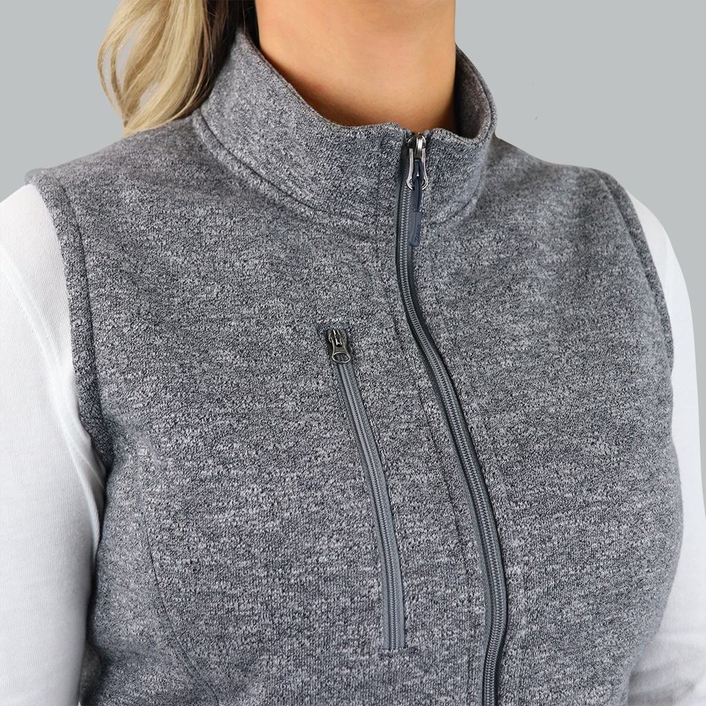 48-Hour Zusa Women's Light Grey Heather Midtown Fleece Vest