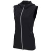 Greg Norman Women's Black Windbreaker Full-Zip Hooded Vest