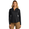 Greg Norman Women's Black Play Dry Tulip Neck 1/4-Zip