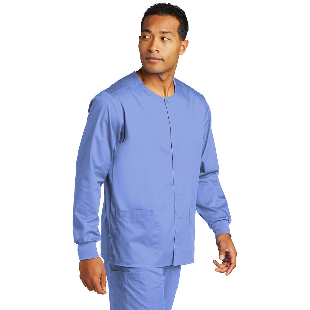 WonderWink Unisex Ceil Blue WorkFlex Snap-Front Scrub Jacket