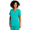 WonderWink Women's Teal Blue Premiere Flex V-Neck Top