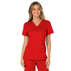 Cherokee Women's Red Workwear Revolution Mock Wrap Top