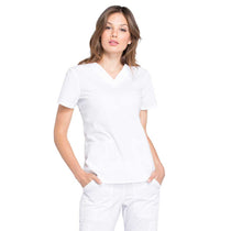 Cherokee Women's White Workwear Professionals V-Neck Top
