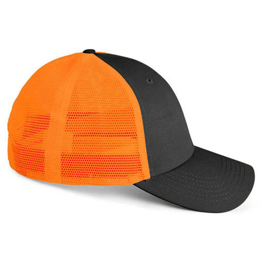 Imperial Dark Grey Neon Orange Structured Performance Meshback Cap