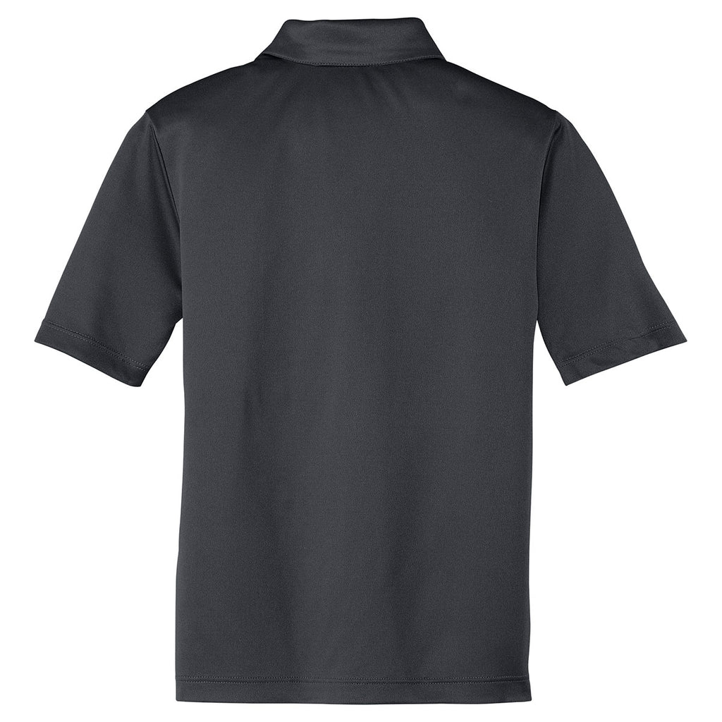 Port Authority Youth Steel Grey Silk Touch Performance Polo