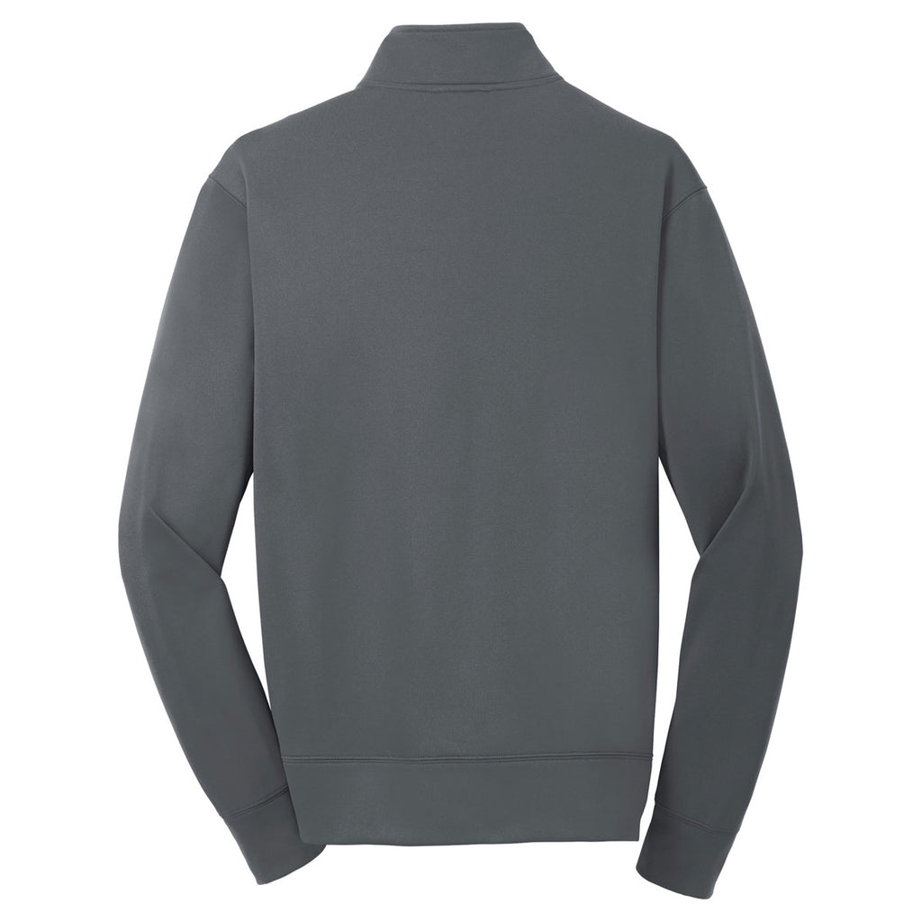 Sport-Tek Youth Dark Smoke Grey Sport-Wick Fleece Full-Zip Jacket