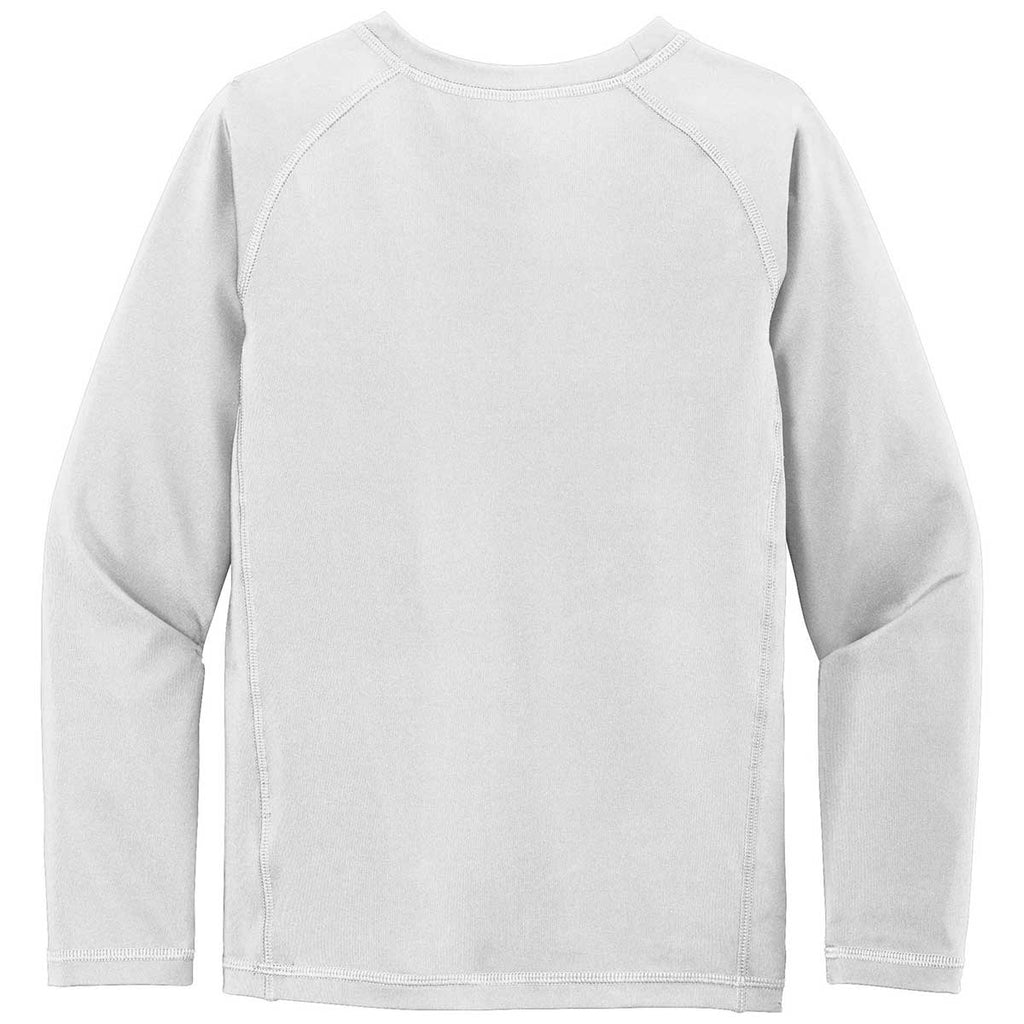 Sport-Tek Youth White Long Sleeve Rashguard Tee