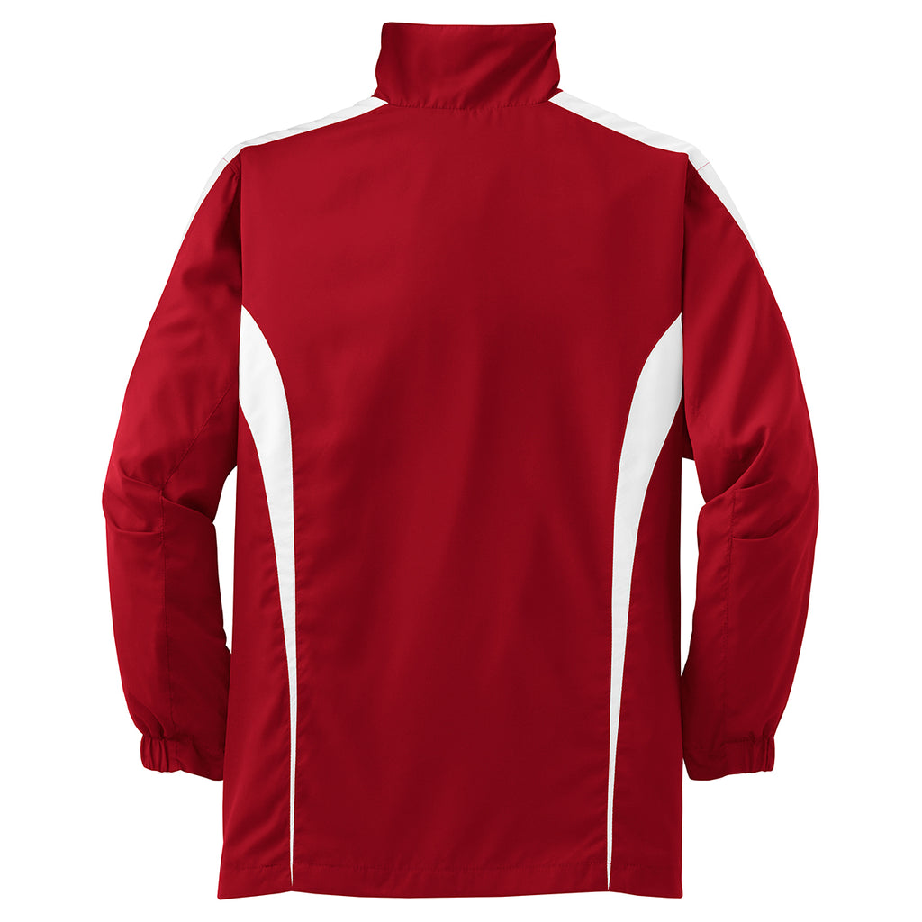 Sport-Tek Youth True Red/White Colorblock Raglan Jacket