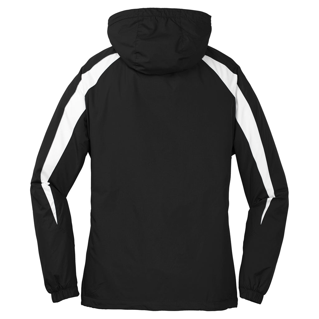 Sport-Tek Youth Black/White Fleece-Lined Colorblock Jacket