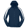 Sport-Tek Youth True Navy/White Fleece-Lined Colorblock Jacket