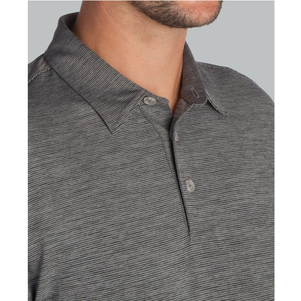 Zusa Men's Steel/Black Heather Stripe Polo