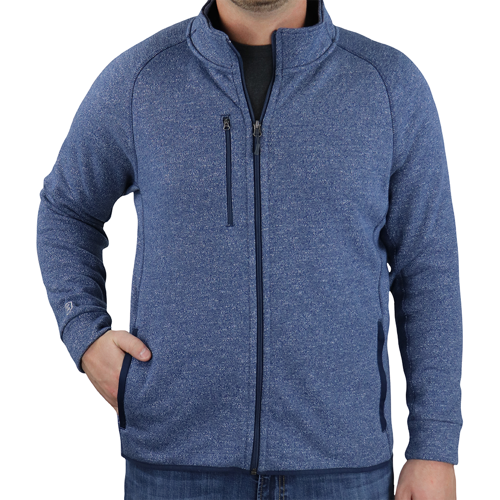 Rally Zusa Men's True Navy Heather Midtown Fleece Full Zip