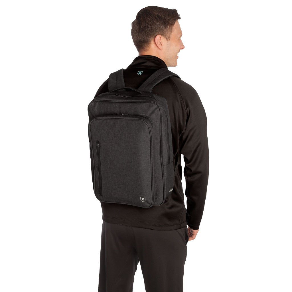 MerchPerks Zusa Black Heather Structured Transit Pack