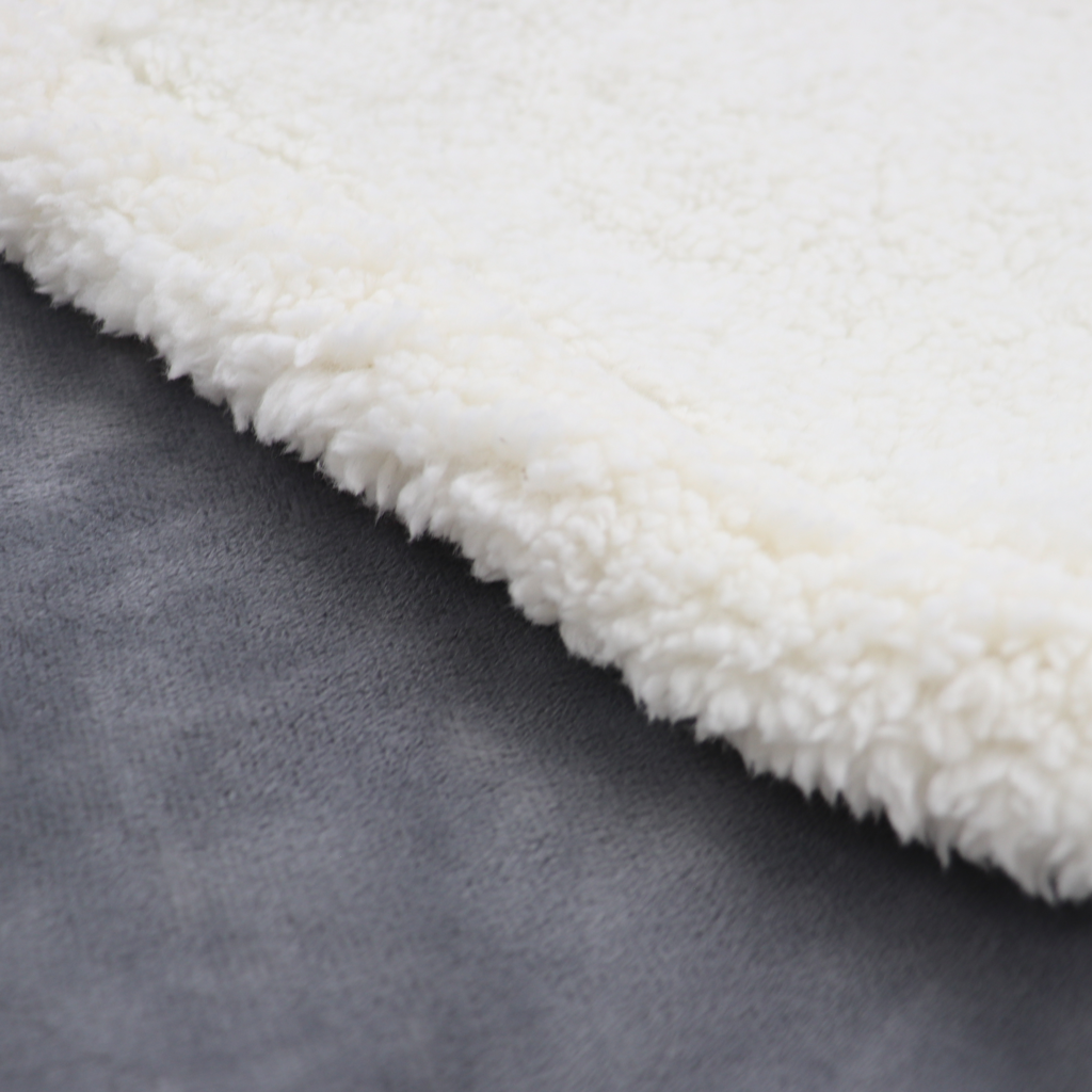 48-Hour Zusa Charcoal/Ivory Oversized Sherpa ZZZs Blanket