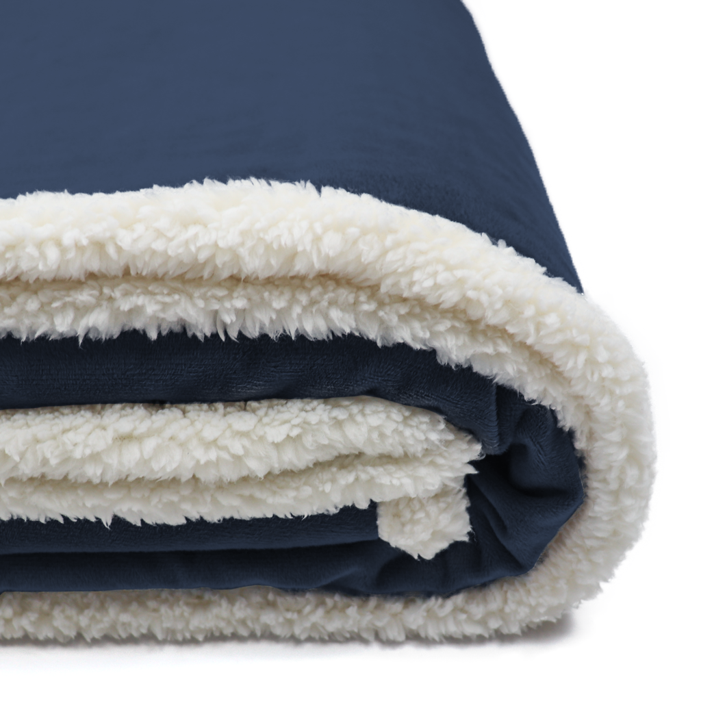 48-Hour Zusa Navy/Ivory Oversized Sherpa ZZZs Blanket